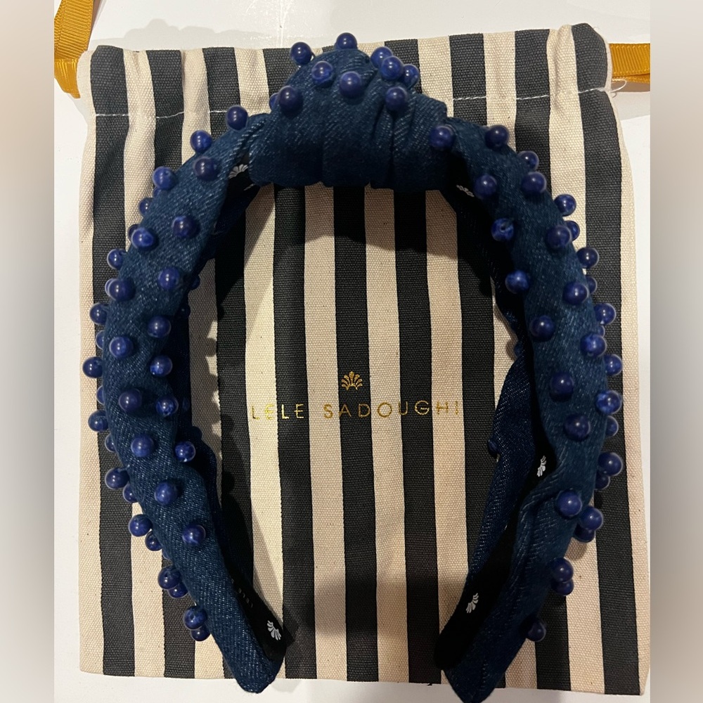 Barely worn Lele Sadoughi beaded knot headband